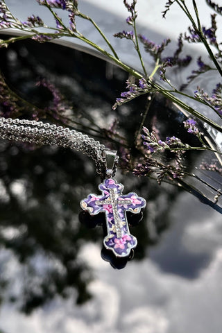 Unique orthodox cross of Holy Bloom. White gold , enamel,diamonds.  VARVARA collection jewellery enamel i18k white gold, 24 diamonds FG\VS1 0.13ct