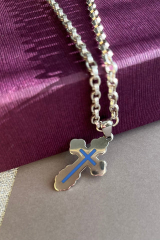 Basic model of the VARVARA collection cross. Orthodox cross 18K white gold , enamel. The minimalistic design. varvara-collection.com